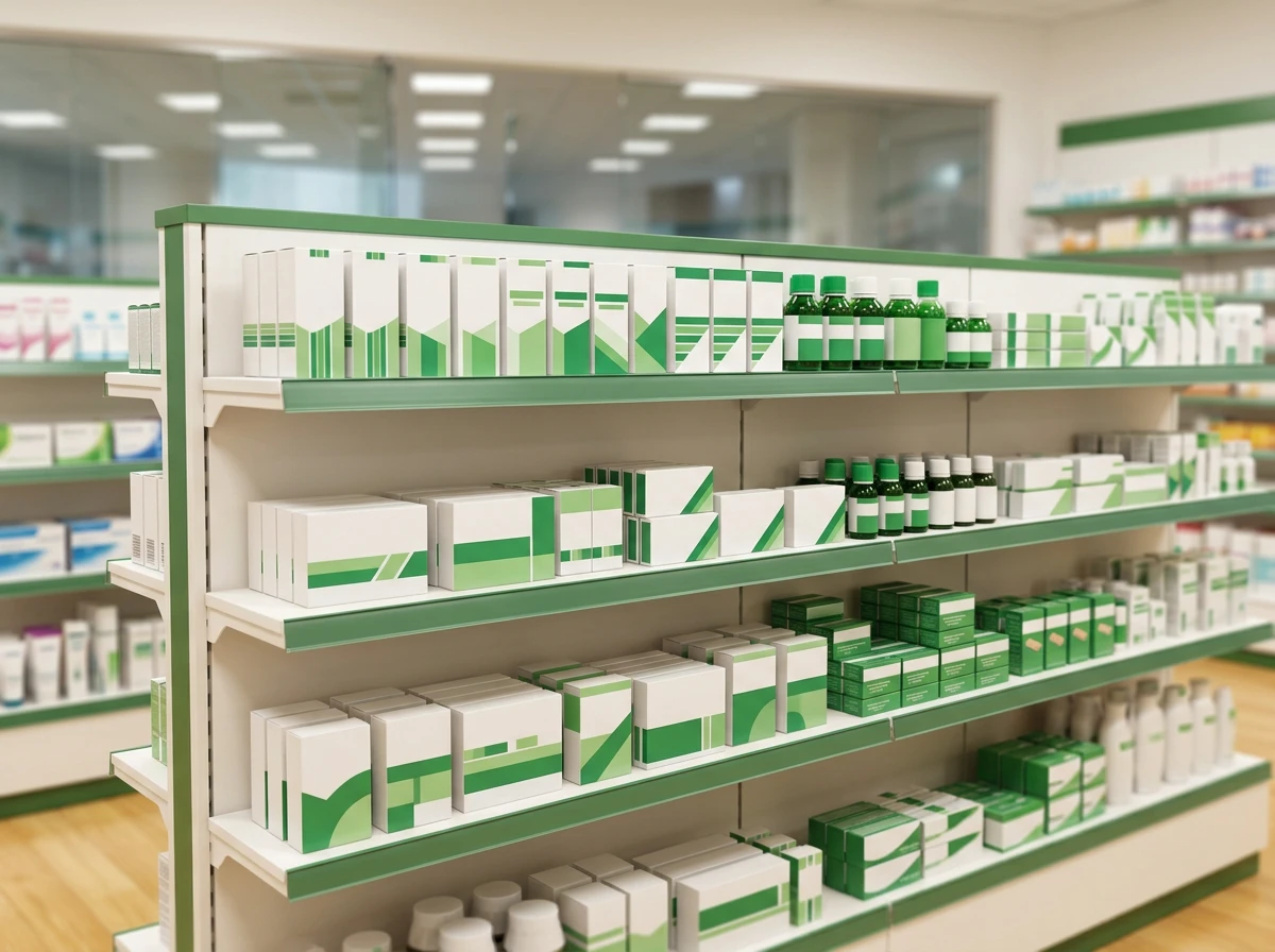 Rayon de médicaments sans ordonnance dans une pharmacie