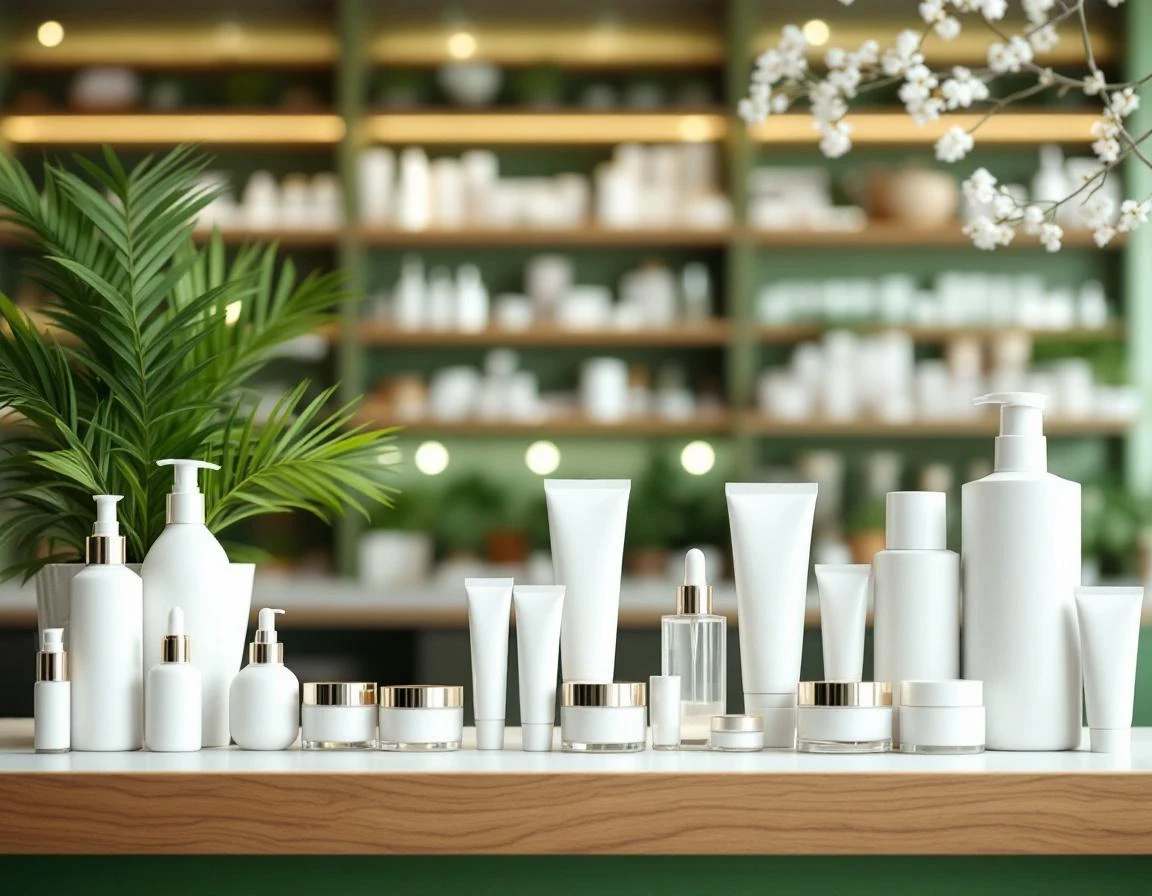 Produits de parapharmacie soigneusement disposés